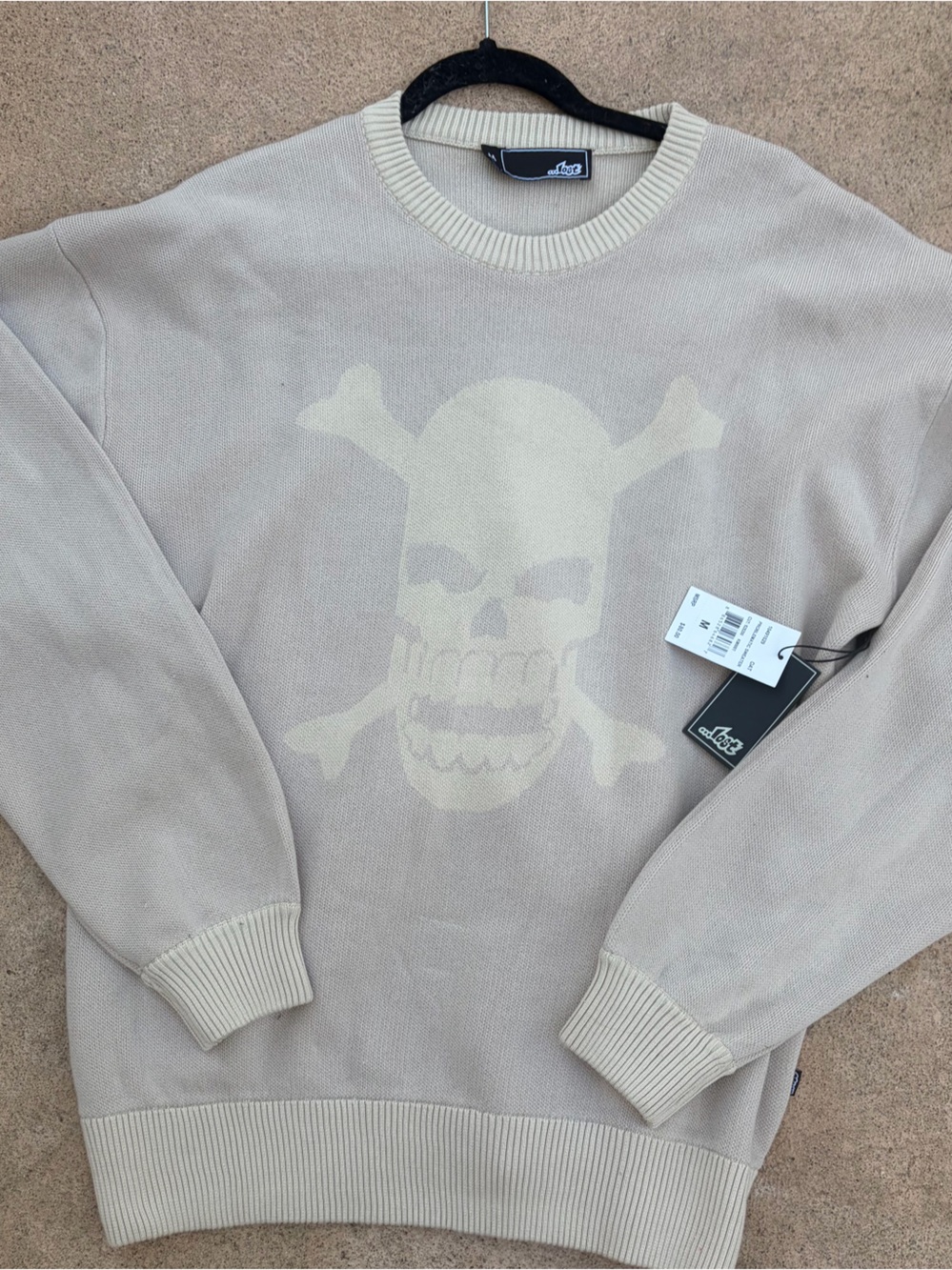 Lost Beige Skull Crewneck Sweater